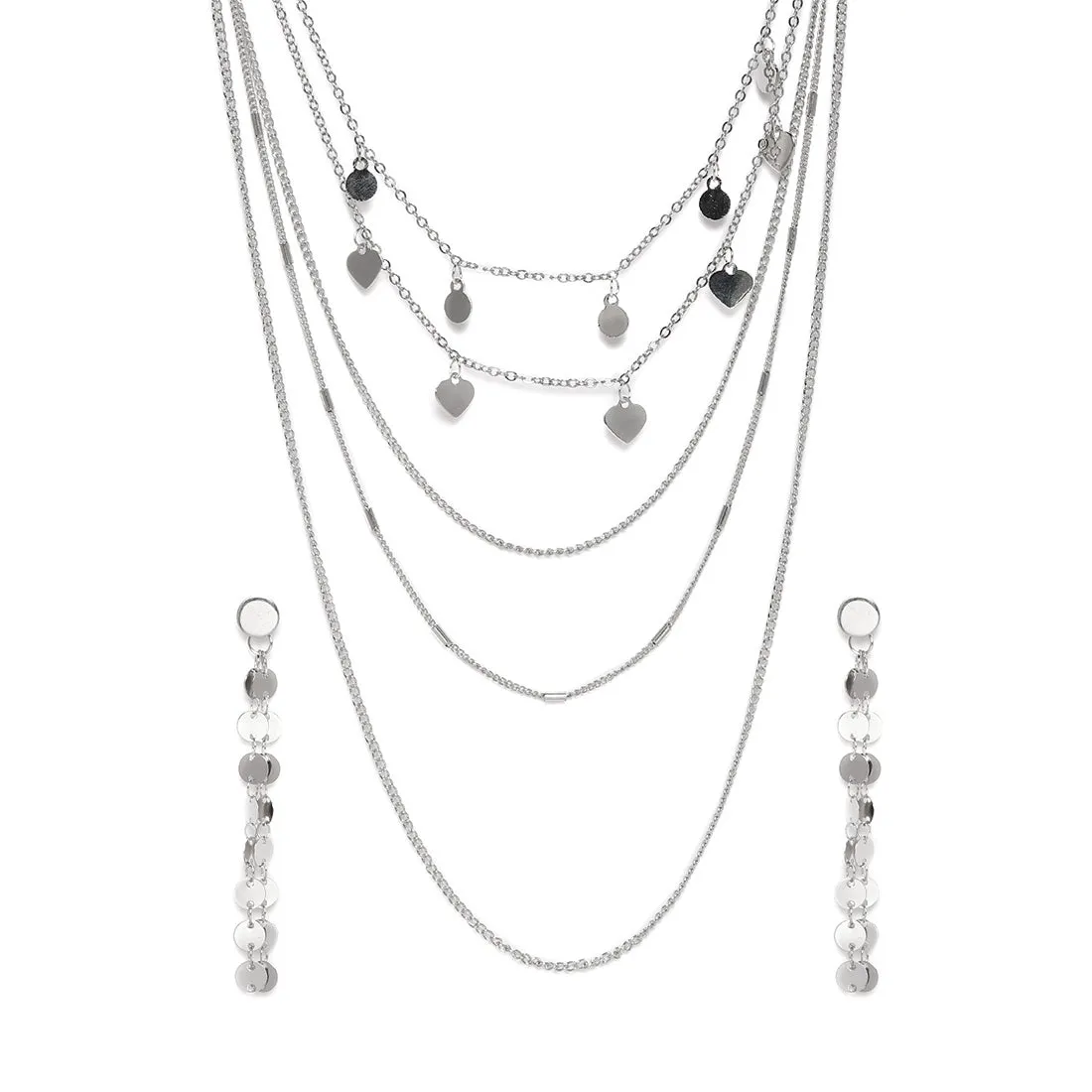Contemporary Silver Toned Jewelry Set