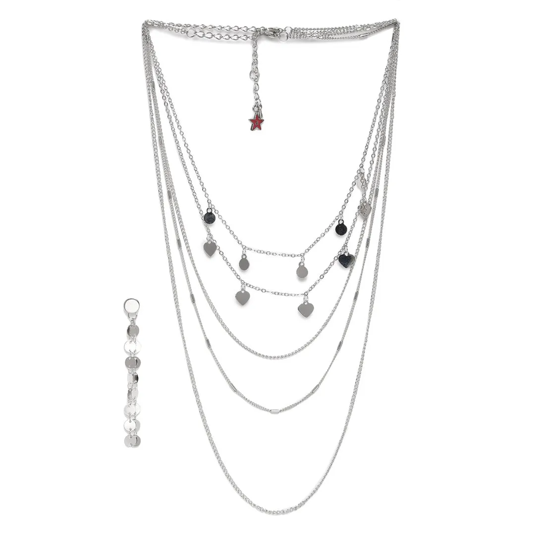 Contemporary Silver Toned Jewelry Set
