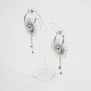Contemporary sunburst motif component earrings