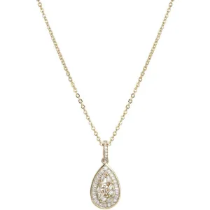 Cubic Zirconia Baguette Teardrop Necklace