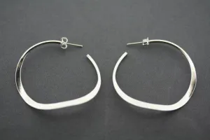 curved hoop stud - sterling silver