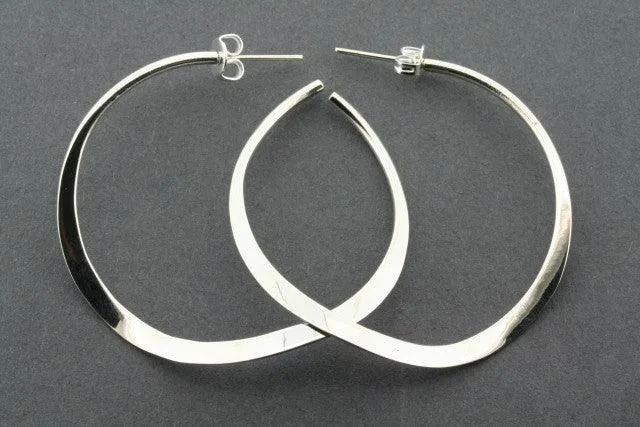 curved hoop stud - sterling silver