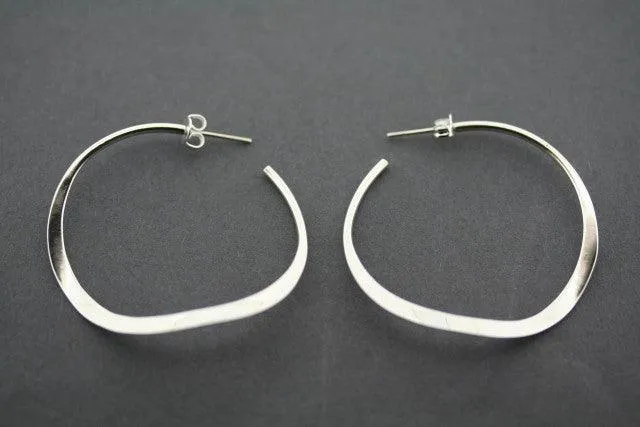 curved hoop stud - sterling silver
