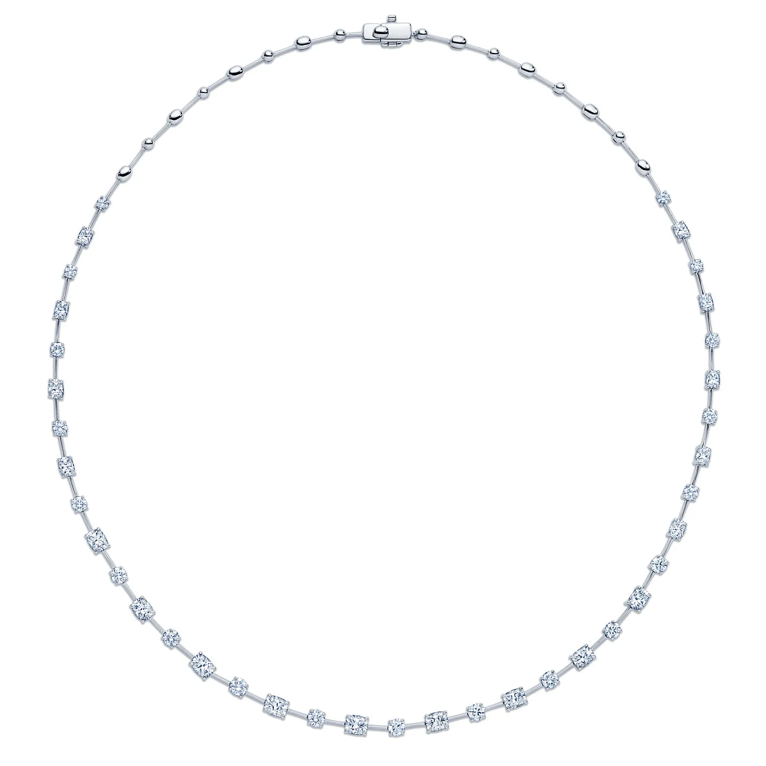 Cushion and Round Diamond Necklace