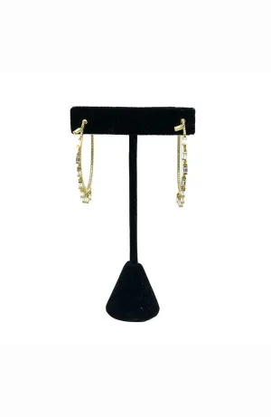 CZ Hoop with Baguettes Gold