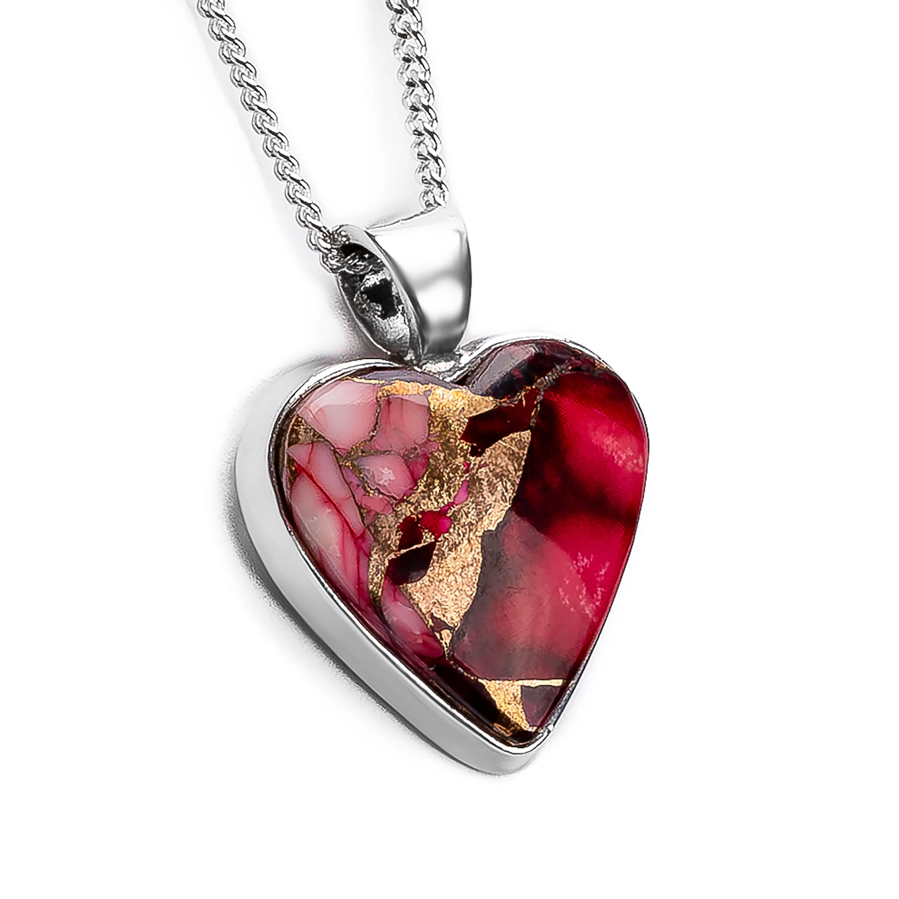 Dainty Red Rose Dahlia Mohave Turquoise Necklace - Designer Gemstone