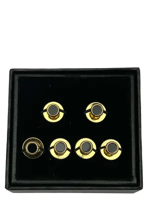 DCLIC Onyx (6) Screw Shirt Studs - Gold