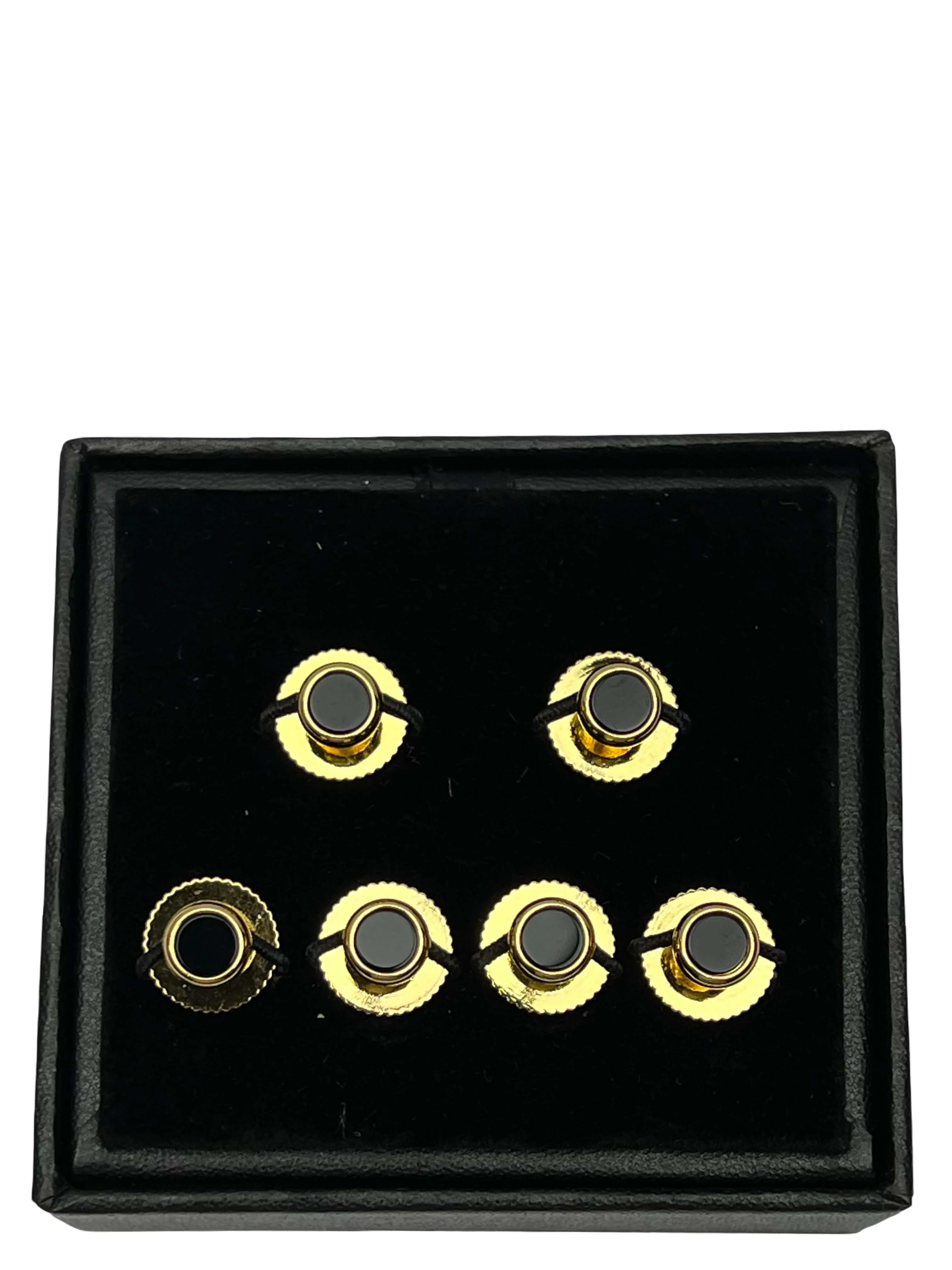 DCLIC Onyx (6) Screw Shirt Studs - Gold