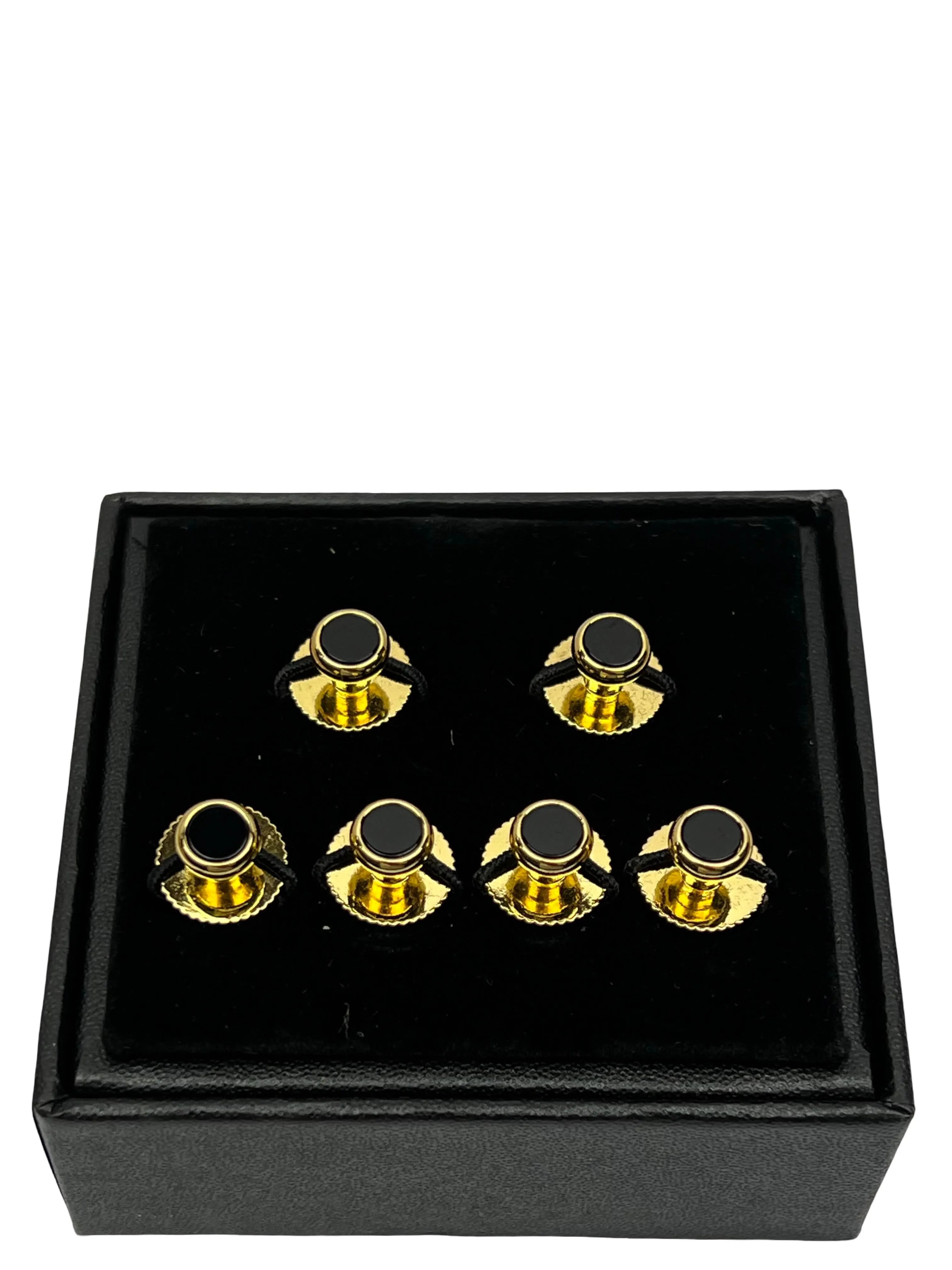 DCLIC Onyx (6) Screw Shirt Studs - Gold