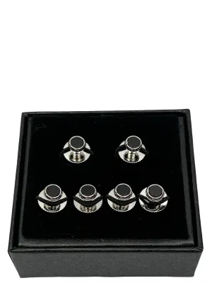 DCLIC Onyx (6) Screw Shirt Studs - Silver
