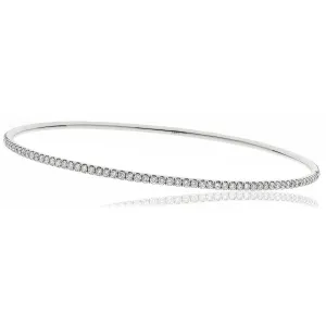 Diamond Claw Set Slave Bangle 2.95ct F VS Quality in 18k White Gold