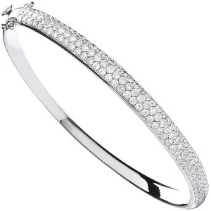 Diamond Pave Bangle 3.15ct H-SI Quality in 18K White Gold