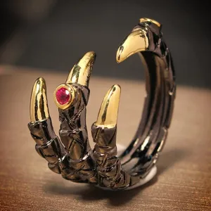 Eagle Dragon Claw Ring Adjustable Titanium Steel
