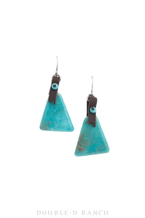 Earrings, Slab, Turquoise, Contemporary, 1482