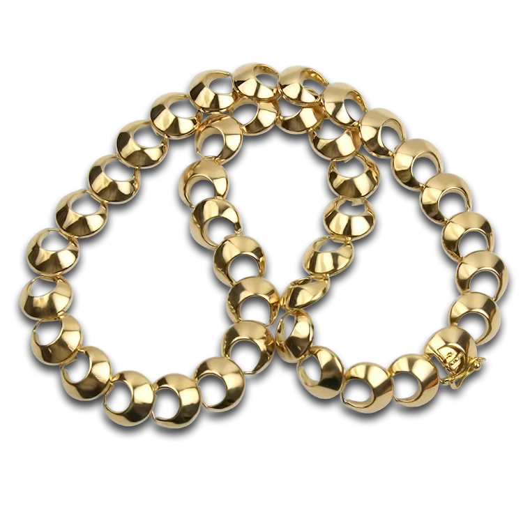 Estate 18k Yellow Gold Open Link 15" Neck Chain