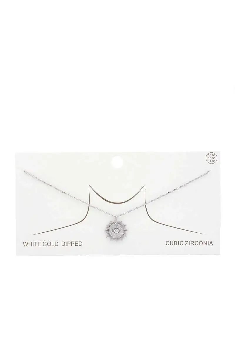 Evil Eye Sun Charm Gold Dipped Necklace