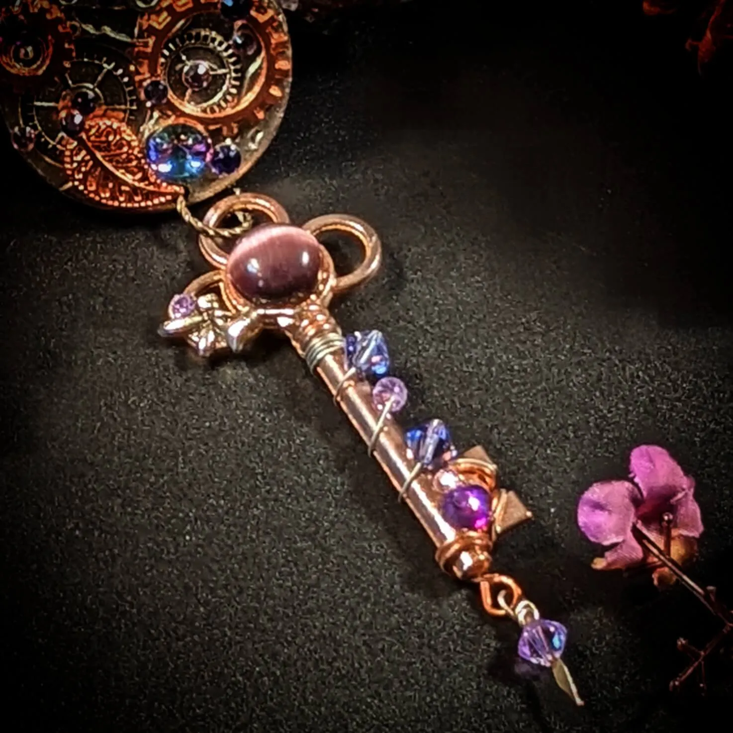 Fantasy Purple Bee Necklace - Queen of the Amethyst Hive