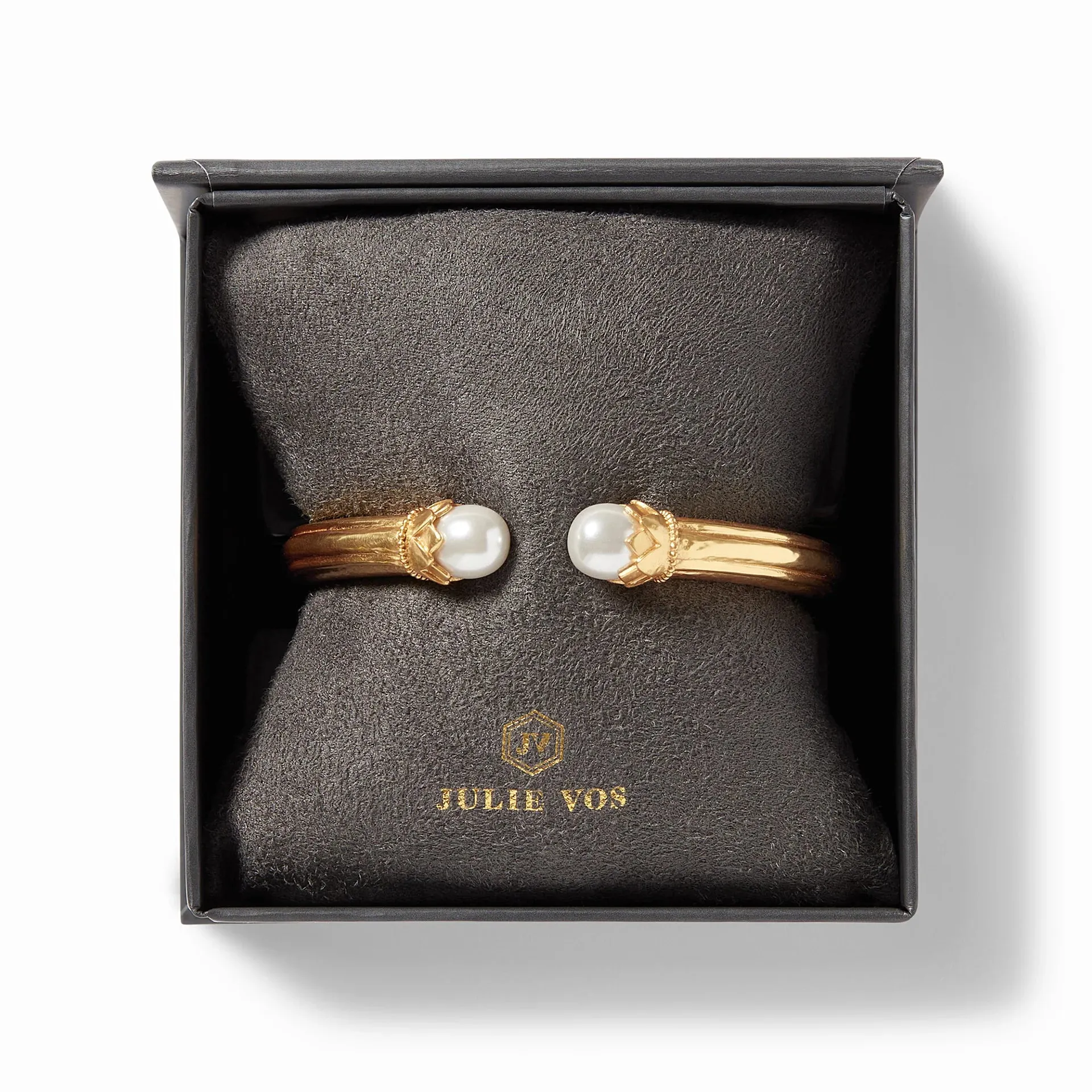 Flora Demi Cuff Pearl, Gold-Pearl