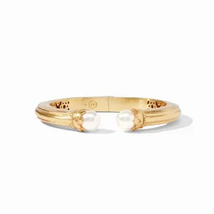 Flora Demi Cuff Pearl, Gold-Pearl