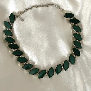 Forest Green Lucite Thermoset Lisner Choker