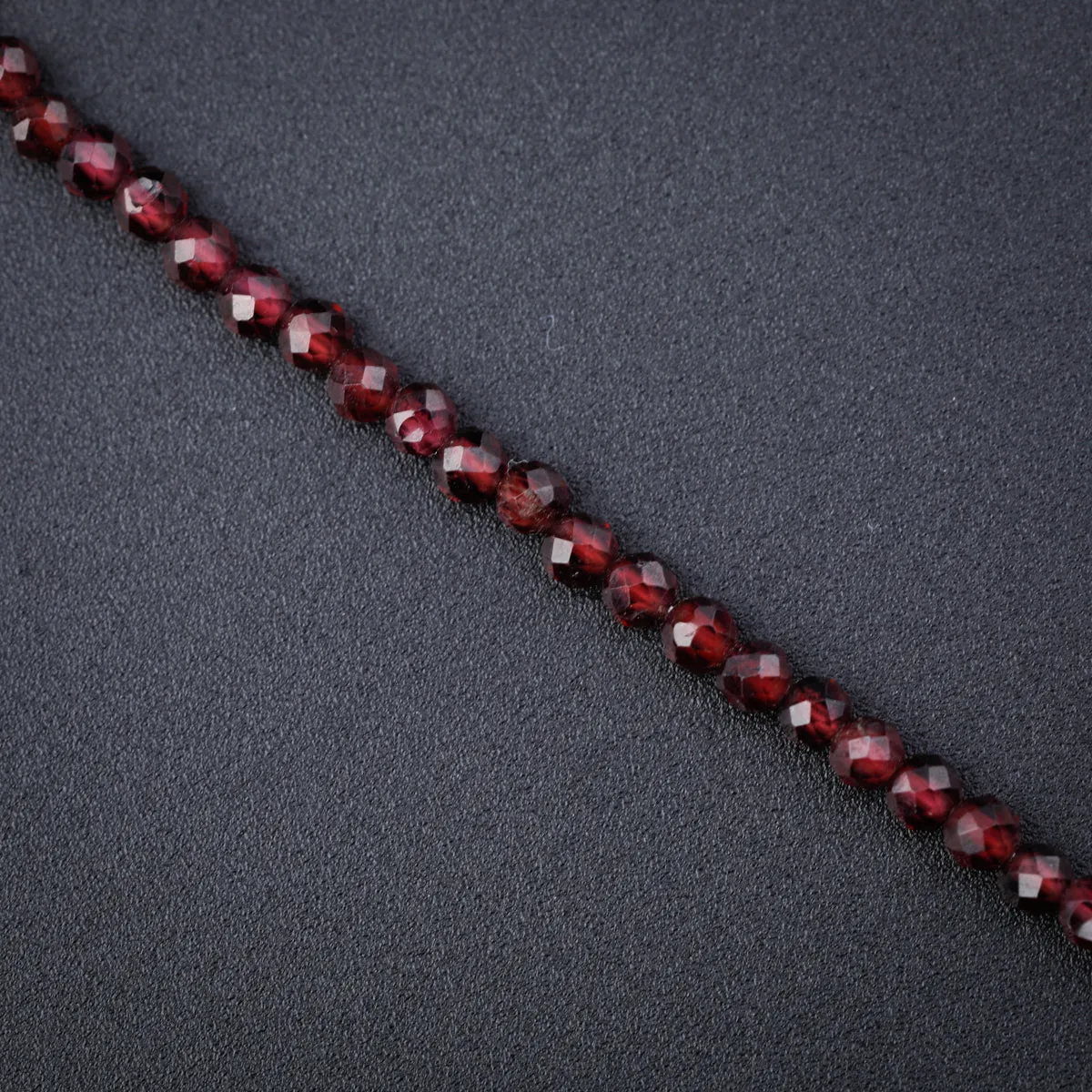 Garnet Silver Charm Necklace (Round)