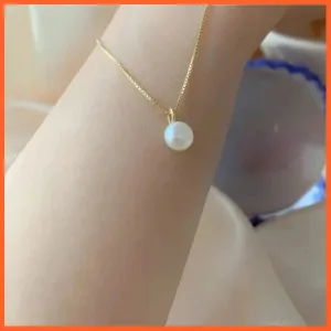 Gold Chain Pearl Pendant Necklaces For Women