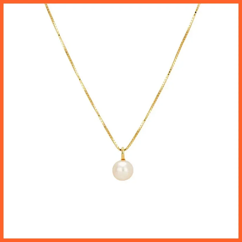 Gold Chain Pearl Pendant Necklaces For Women