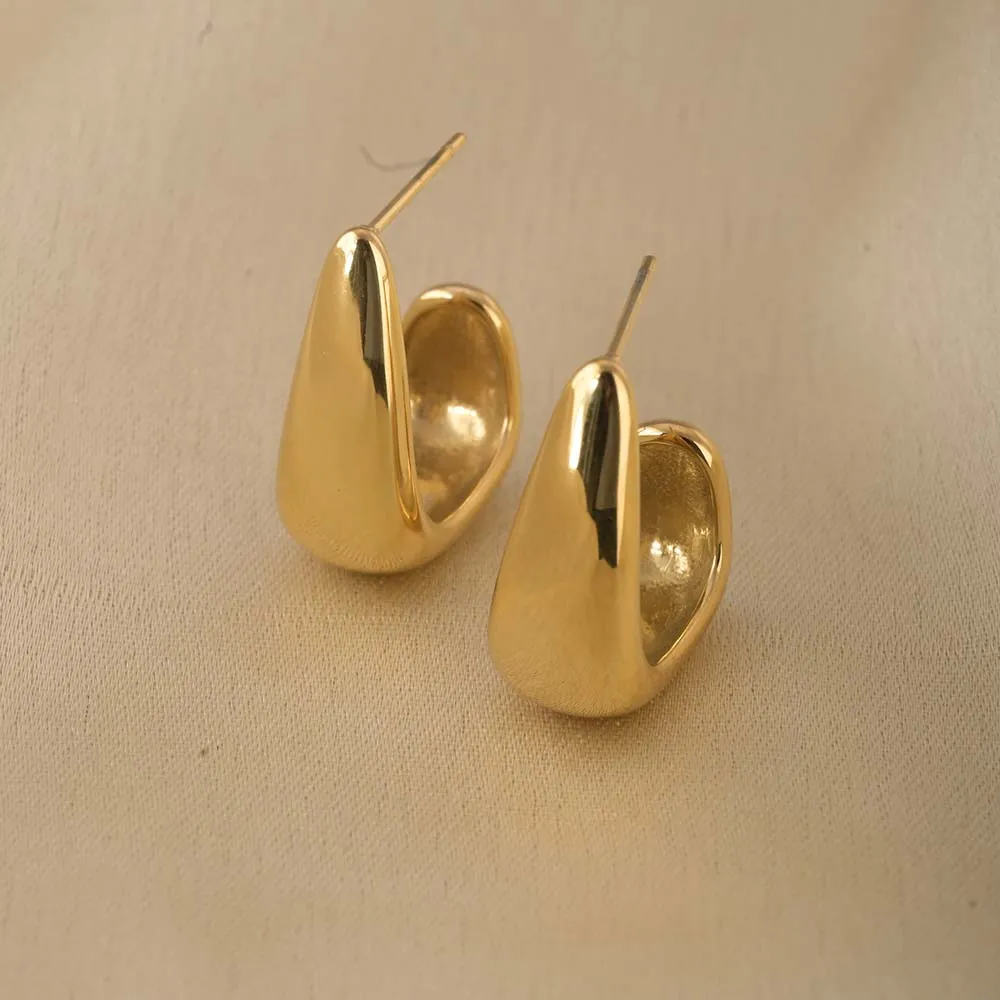 Gold Hook-shaped Earrings