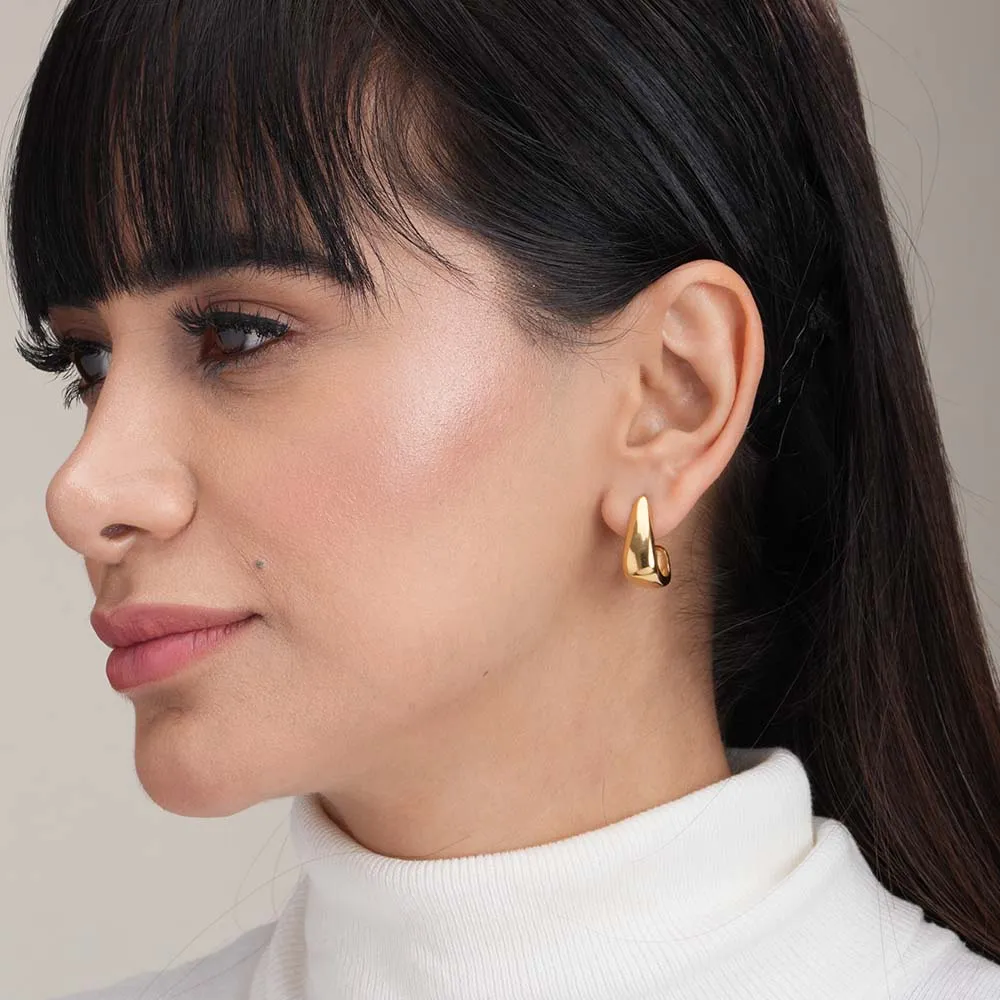 Gold Hook-shaped Earrings