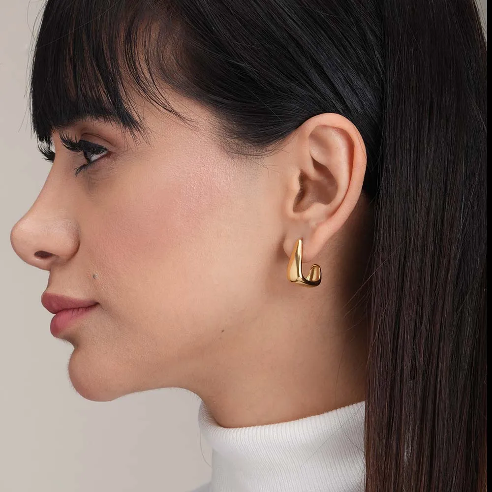 Gold Hook-shaped Earrings