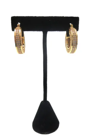Gold Hoop with Side CZs