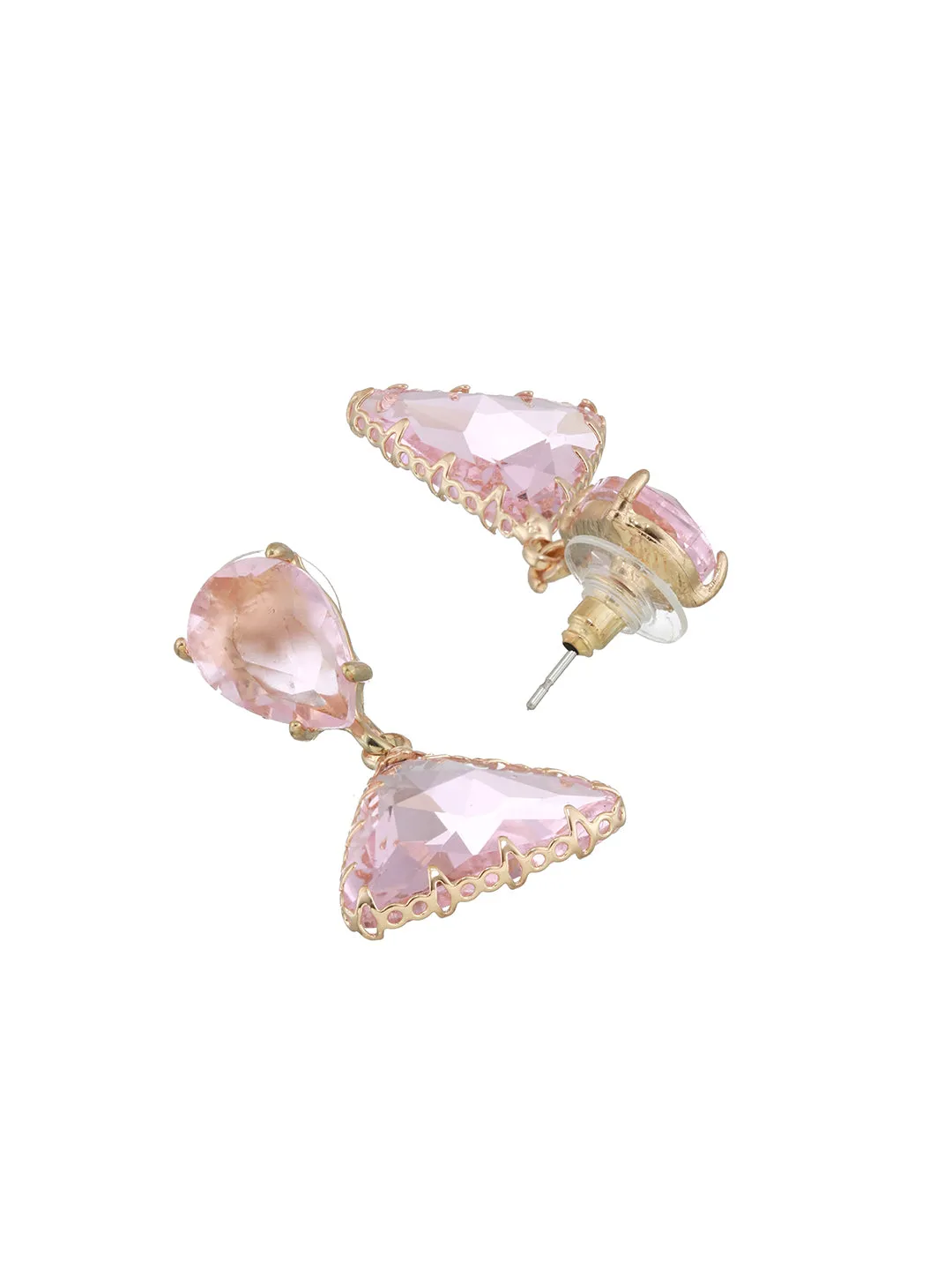 Gold-Plated Contemporary Drop Earrings
