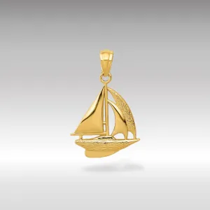 Gold Sailboat Pendant