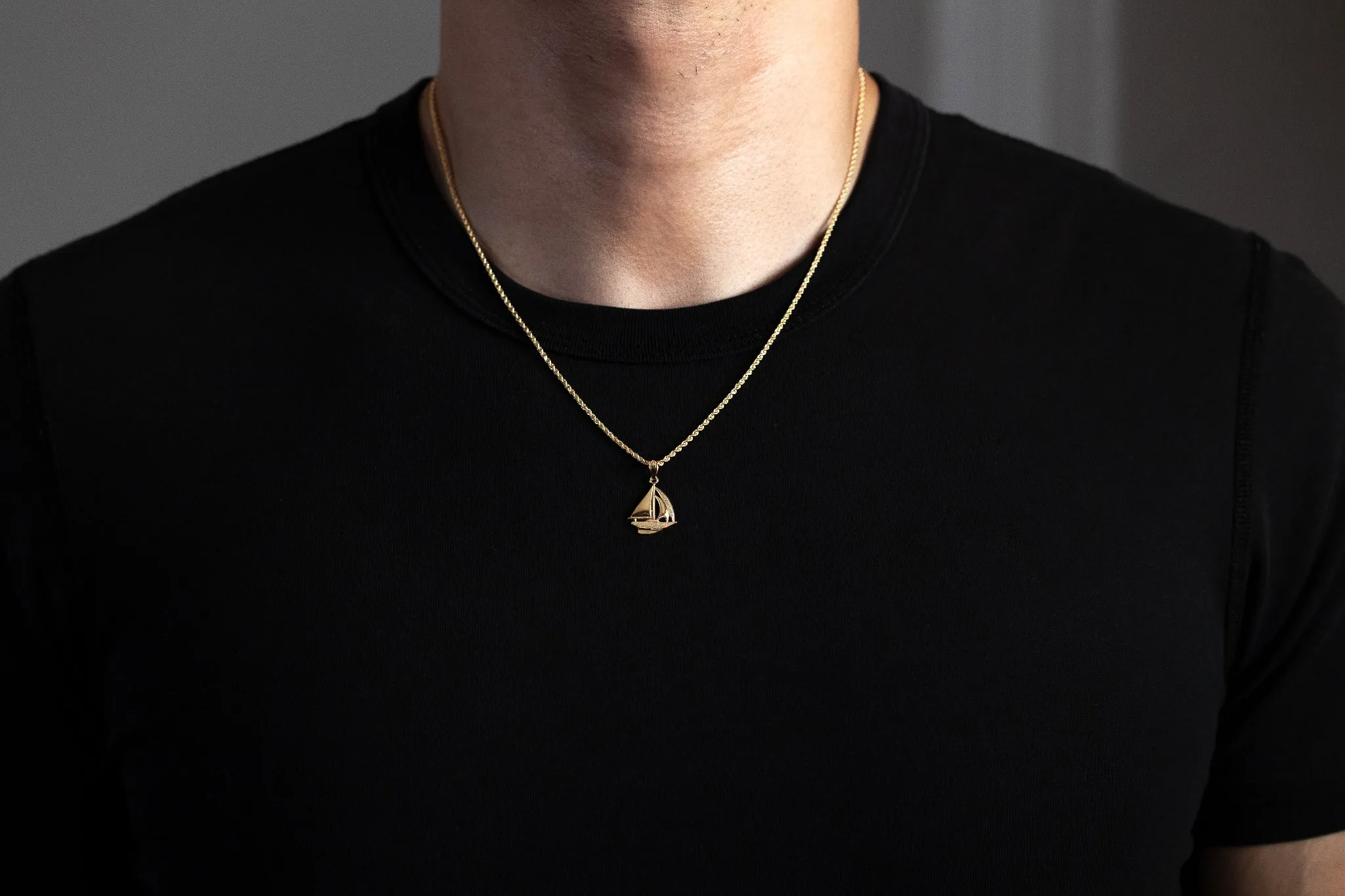 Gold Sailboat Pendant