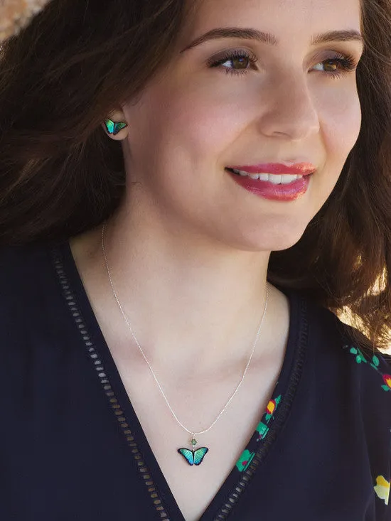 Green Flash Bella Butterfly Pendant Necklace