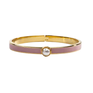 Halcyon Days "Skinny Cabochon Pearl Pink & Gold" Bangle