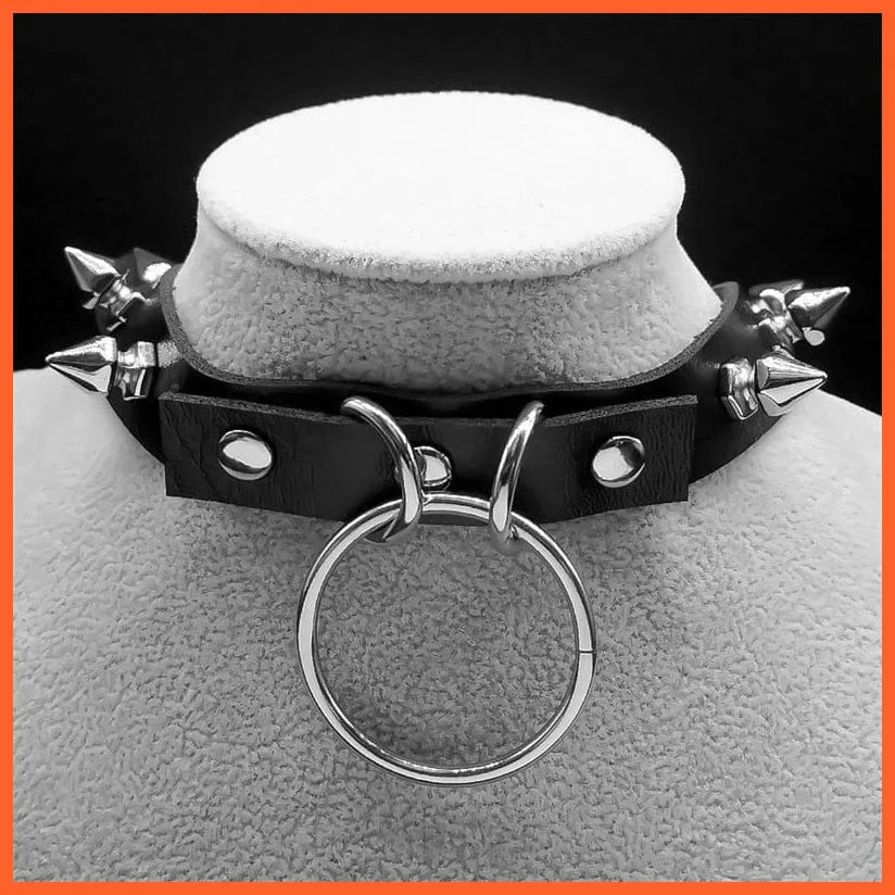 Harajuku Choker Goth Satan Inverted Peter'S Cross Necklace Stainless Steel Pu Leather Cosplay Anime Necklaces Jewelry Gift Nxs03
