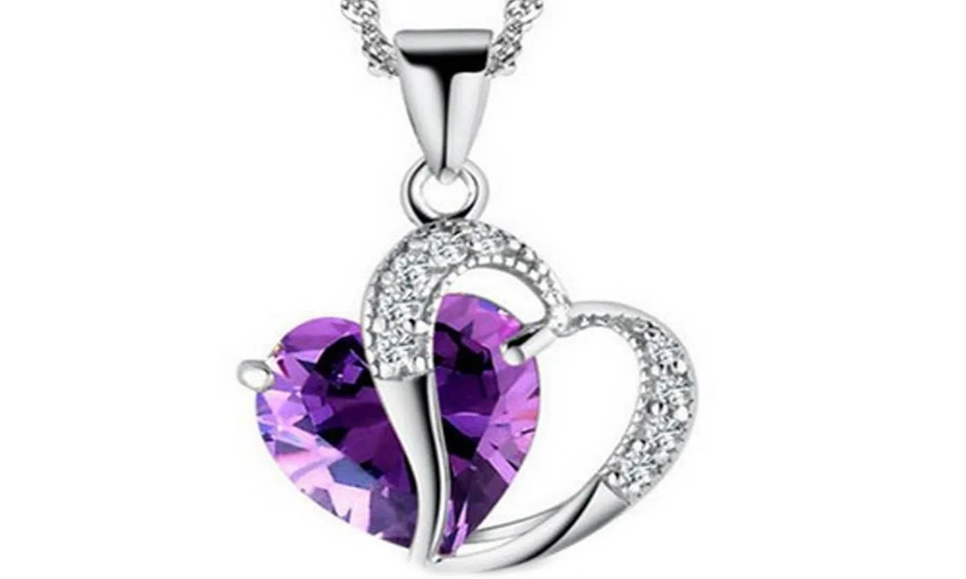 Heart Shaped Stone Pendant Necklace For Women