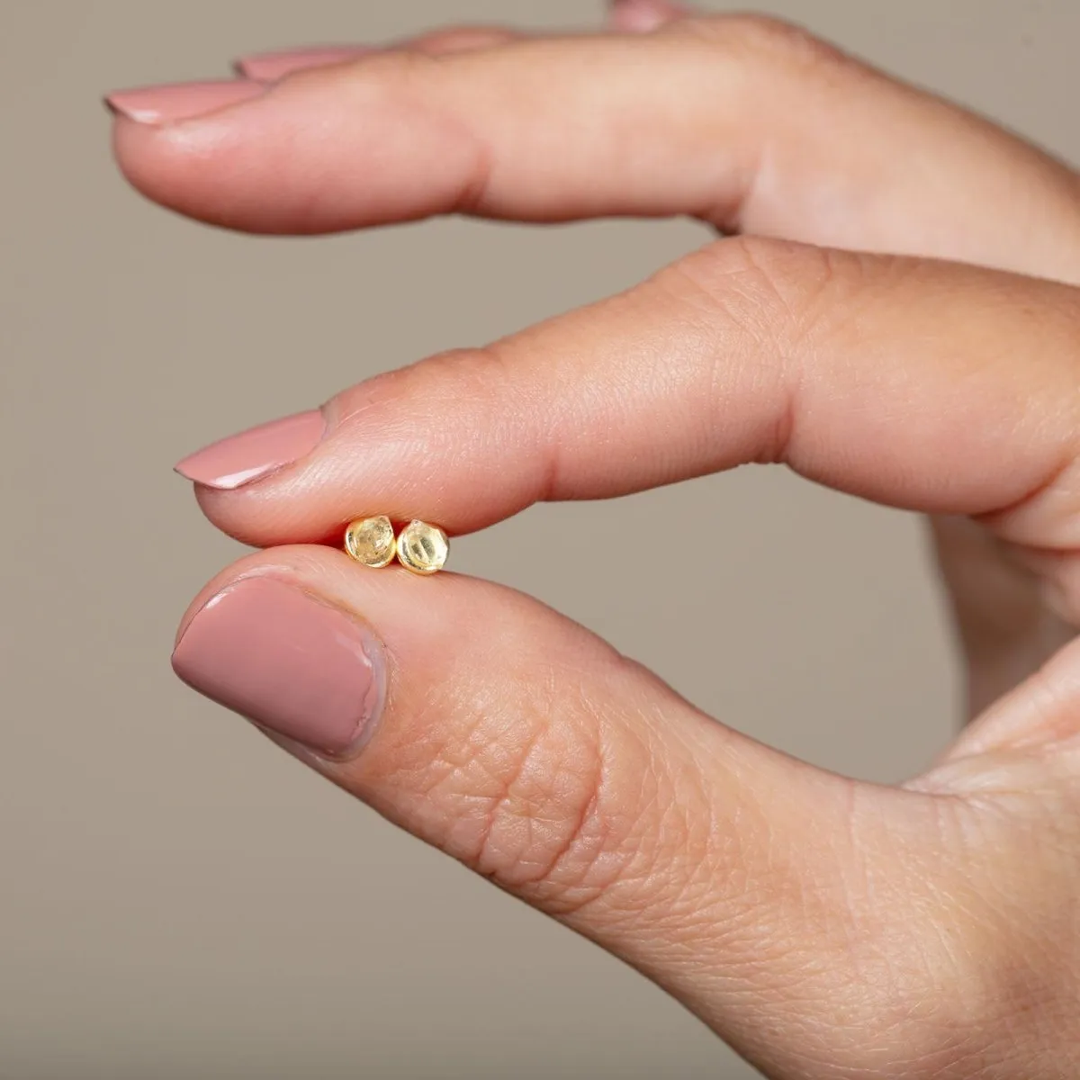 Herkimer Diamond Solitaire Stud Earrings Gold Plated