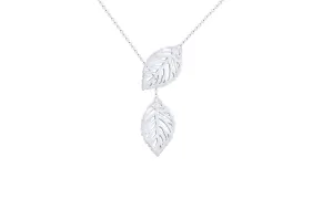 Hollow Double Leaf Pendant Necklaces