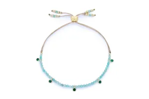 Holly Gold & Amazonite Beaded Charm Bracelet