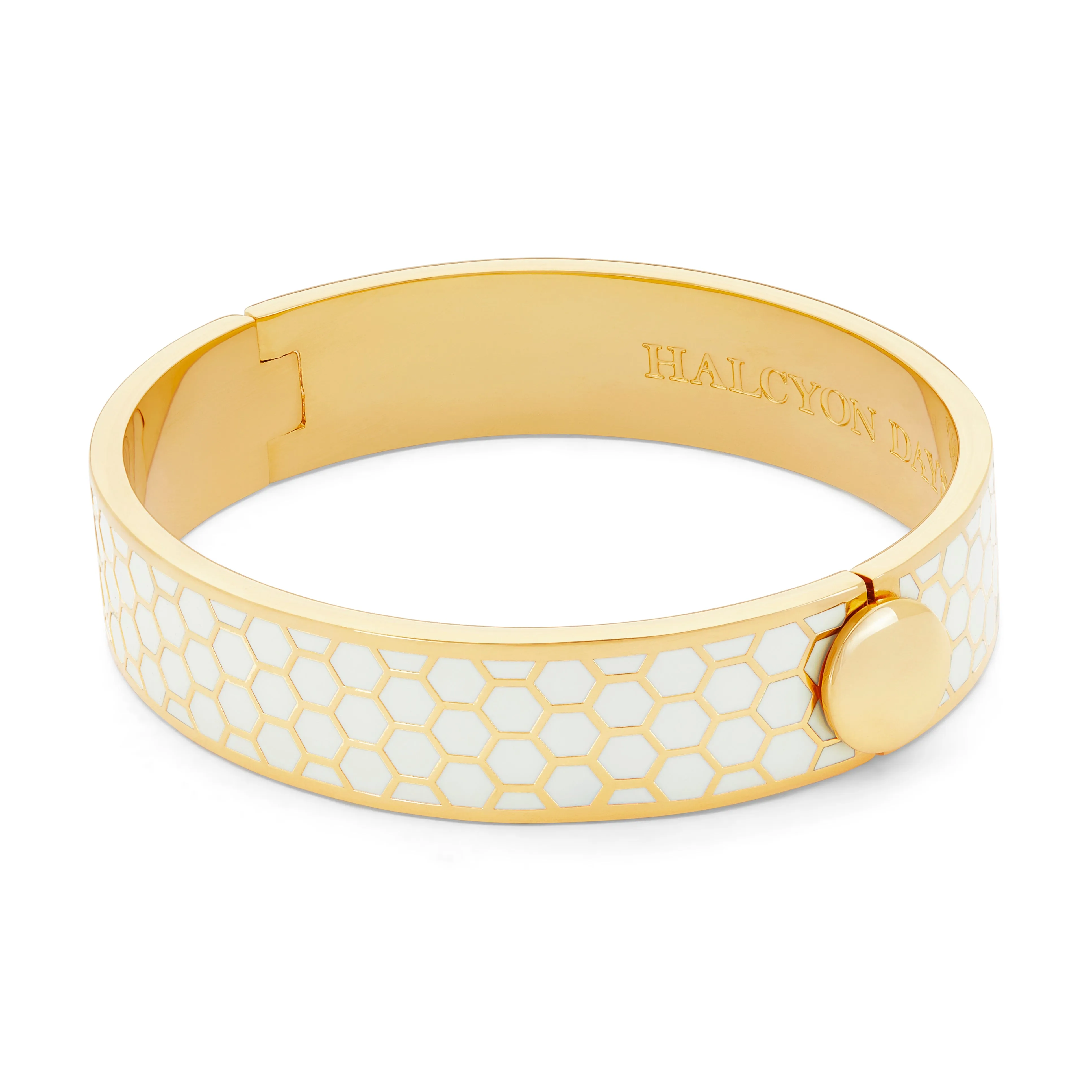 Honeycomb Cream & Gold Bangle