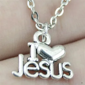 I Heart Jesus Pendant Necklace Jewelry For Women