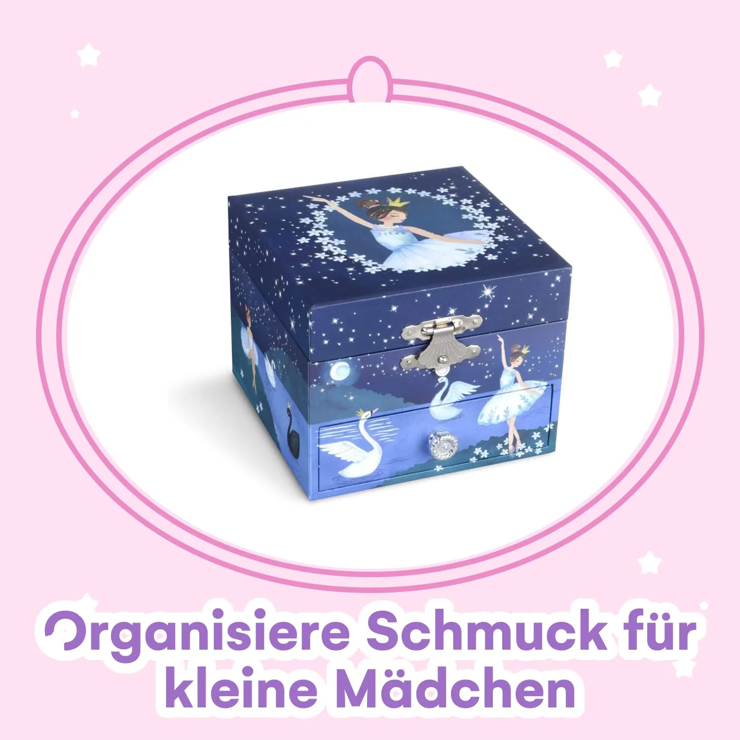 Jewelry box with music and spinning ballerina with pull-out drawer