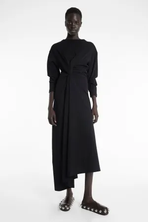 Knotted Jersey Dress Black