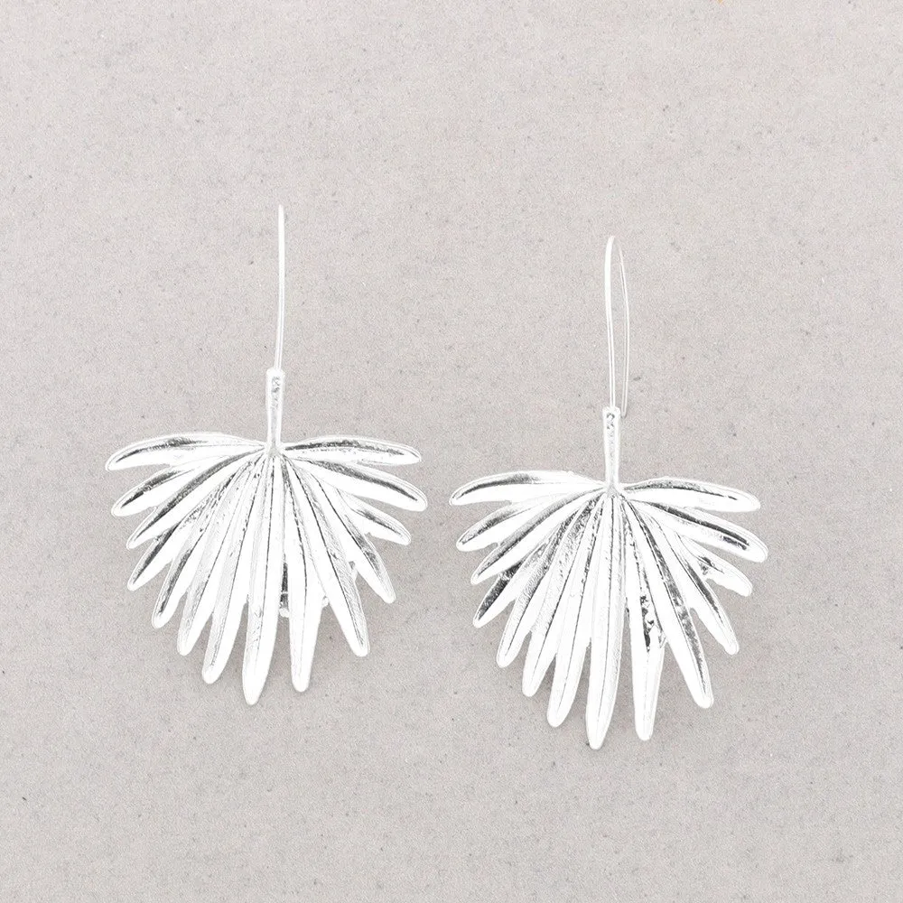 Leaf Metal Long Earrings