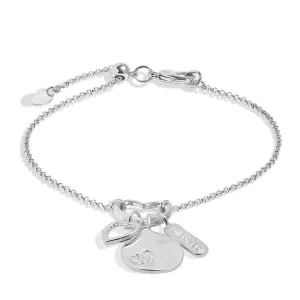 Little Links Heart Clasp So Loved Charms Silver Plated Bracelet 7541