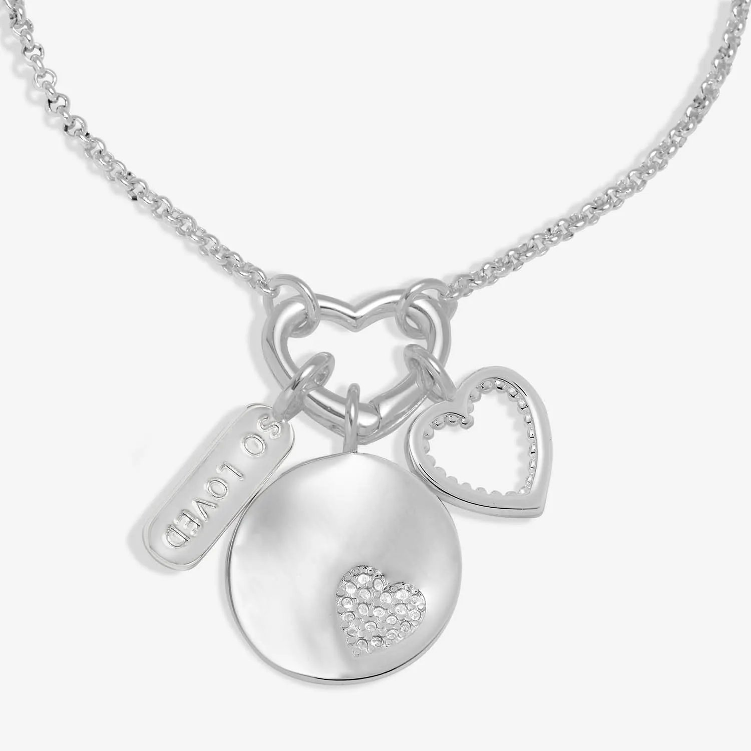 Little Links Heart Clasp So Loved Charms Silver Plated Bracelet 7541