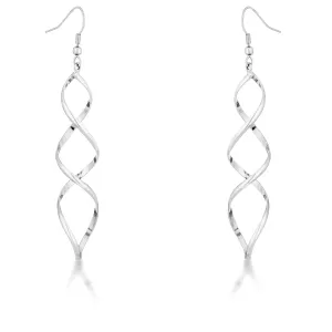 LOVCIA Elegant Twisted Silver Drop Earrings