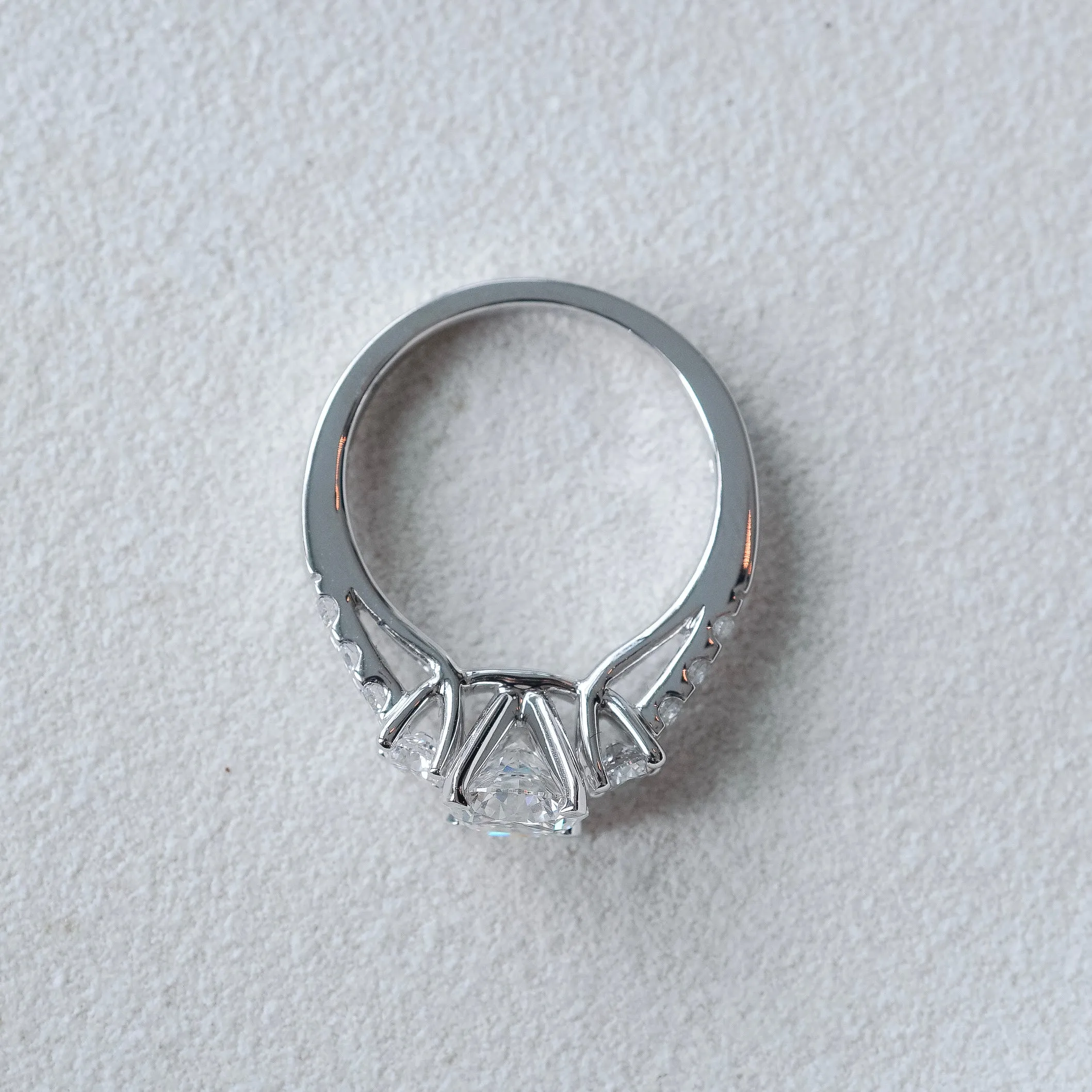 LYON 3-STONE PAVÉ DIAMOND RING